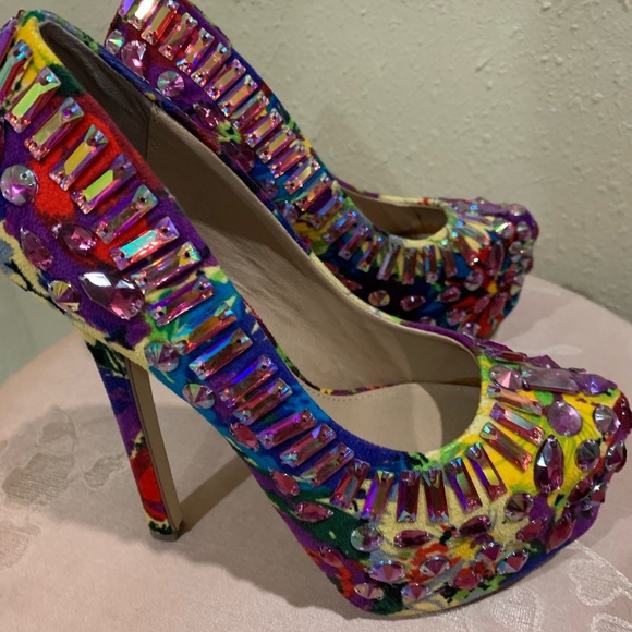 Multi-colored platform pumps - Picture 6 of 9
